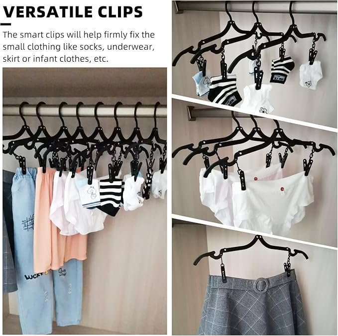 12pcs Black Travel Hangers - Image 3