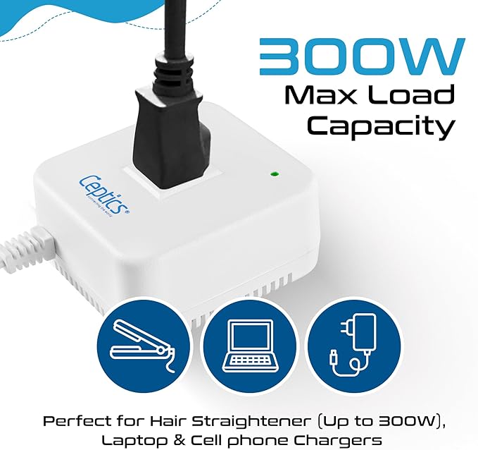 Ceptics 300 Watt Step Down Voltage Converter – Converts 220V/240V to 110V/120V - Image 3