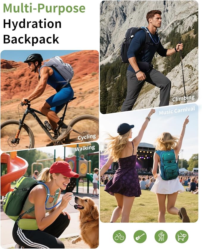 ECOHUB Hydration Backpack for Men Women, 20L Lightweight Hiking Daypack Cycling - Image 7