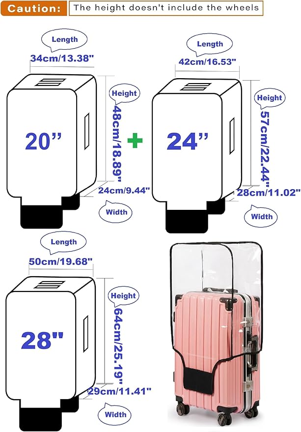Clear PVC Suitcase Cover Protectors Transparent Luggage Covers Waterproof - Image 3