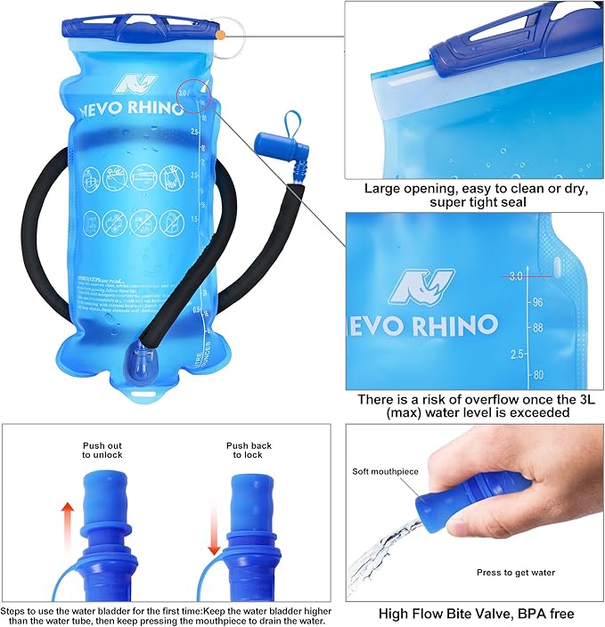 Hydration Backpack 3L Water Bladder, Hiking Water Backpack - Image 6