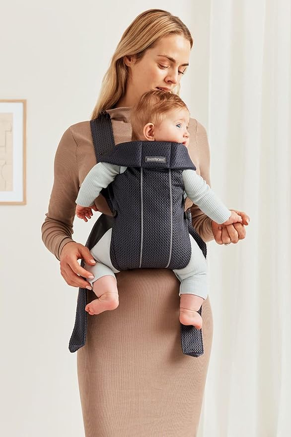 BabyBjörn Baby Carrier Mini, Anthracite, 3D Mesh | Newborn Carrier, Easy-to-Use - Image 2