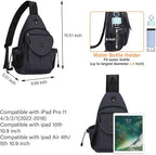 MOSISO Sling Backpack, Canvas Crossbody Hiking Daypack Bag - Image 2