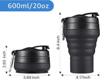 Collapsible Coffee Cup, 2 Pack 20 OZ 600ml Silicone Travel Folding Cup - Image 2