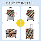ANNA QUEEN Modern Geometric Luggage Cover, Abstract Striped Suitcase Protector - Image 5