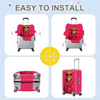 ANNA QUEEN Fashionable Leopard Luggage Cover, Leopard in Pink Coat and - Image 6