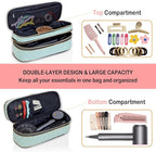 Hair Dryer Travel Carrying Case, Curling Iron Storage Bag, Slim Expandable Handheld Dual-Layer Travel Storage Bag for Dryer/Hair Tool Organizer/Style Organizer