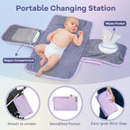 RUVALINO Diaper Bag Backpack, Large Capacity, Waterproof, Light Purple - Image 8