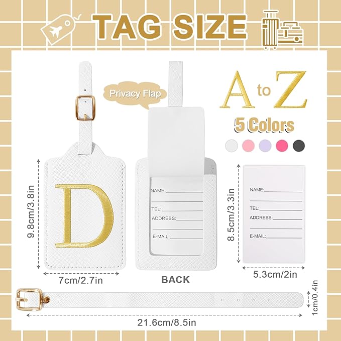 Personalized Initial Luggage Tags - Image 2