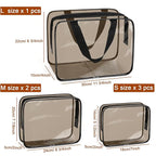 APREUTY Clear Makeup Bags, TSA Approved 6 Pcs Cosmetic Makeup Bags Set Clear PVC - Image 2