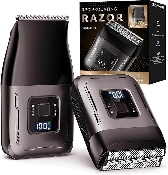 Foil Shavers for Men, High Speed Double Floating Blades Electric Razor by ScroruiFoilShaverforMen