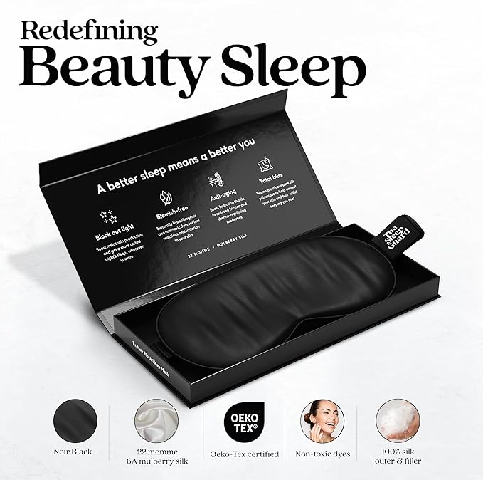 Pure Silk Sleep Mask Light Blocking Travel Essentials. Eye Masks - Image 2
