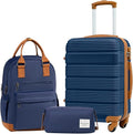LONG VACATION 3 Piece Carry On Luggage 20 Inch Suitcase by LONG+VACATION