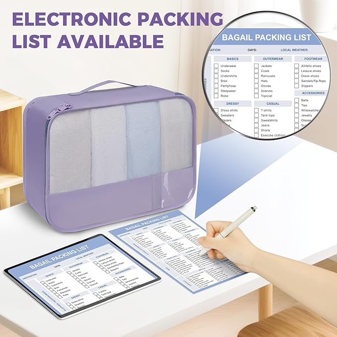 BAGAIL 9 Set Packing Cubes Luggage Packing Organizers - Image 3
