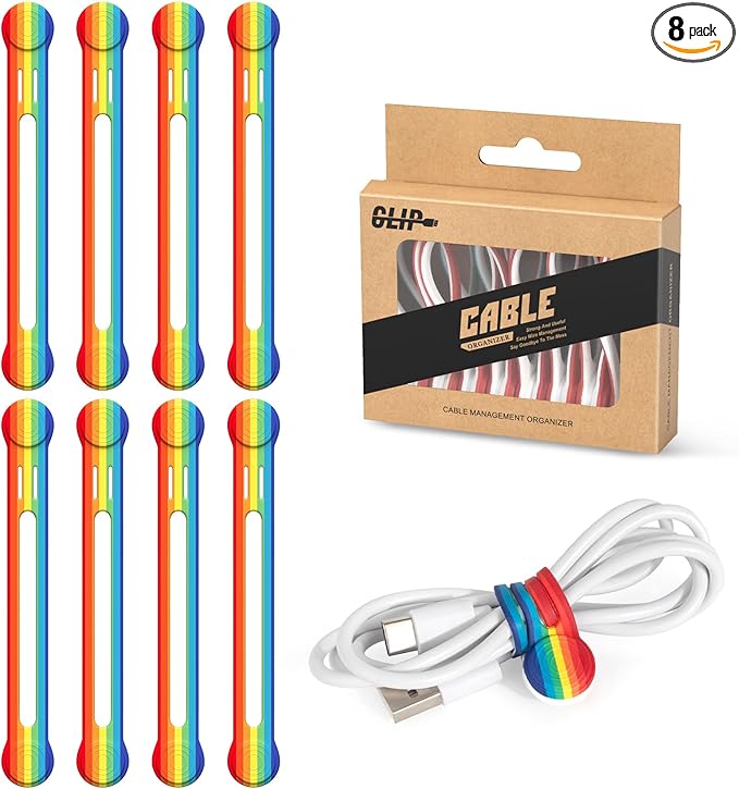 Kanemc Magnetic Cable Tie, 4.72'' Cord Ties Magnet Cable Straps Cord Wrap by Kanemc