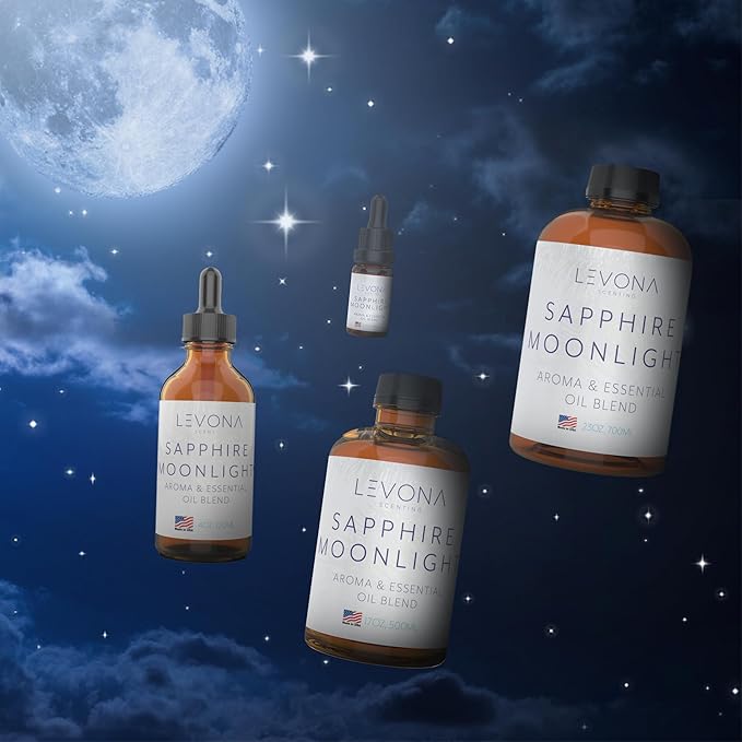 Levona Scent Pure Essential Oils for Diffusers for Home, Hotel & Office - Sapphire Moonlight Essential Oil - Oil Diffusers Essential Oils - Home Luxury Scents - 10 Ml Fragrance Oil