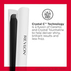 REVLON Crystal C + Ceramic Digital Hair Flat Iron | Long-Lasting Shine and Less Frizz, (1 in)