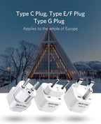 BESTEK European Travel Plug Adapter Set, Grounded Universal Power Plug Adapter - Image 6