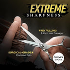 Fagaci 6" Hair Thinning Scissors, 440C Steel, Extreme Sharpness, Texturizing Shears, Japanese Barber Scissors, Silver, 2 Count