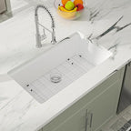Dcolora 33 Inch White Granite Composite Kitchen Sink Workstation Undermount - Image 4