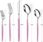 Mirror Silver Rosy Silverware Set, 20-Piece Stainless Steel Flatware Set - Image 2