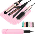 Quccefods Heat Resistant Mat Large Silicone Hot Hair Tools Holder for Curling Irons Flat Iron Hair Straightener Mat Portable Vanity Pad Accessories/Organizer