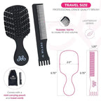 Milano Collection Women’s Gentle No-Tangle Wet & Dry Speed Styling Wide Bristle Wig Brush for Human Hair Wigs, Synthetic Wigs & All Types of Human Hair (Mini)
