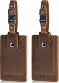 Premium Genuine Leather Luggage Tags by TESKYER