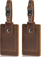 Premium Genuine Leather Luggage Tags by TESKYER