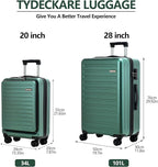 TydeCkare 2pcs 20/28" Luggage Set Lightweight HardShell, Only 20 Inch Carry On - Image 2