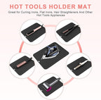 Oversize Silicone Heat Resistant Mat for Curling Irons, Flat Irons, Hair Straighteners and Hot Hair Styling Tools, Portable Hot Tools Cover Pad for Travel Vanity Salon(14.2" x 11.0")
