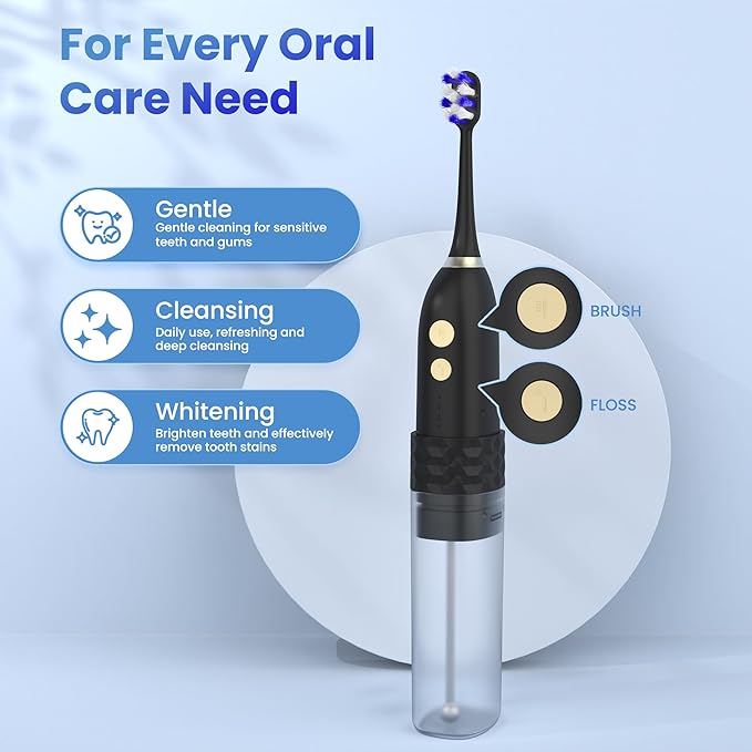Portable Water flosser with Electric Toothbrush, 2 in 1 Teeth Cleaning Kit - Image 3