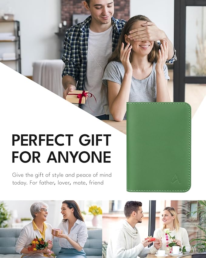 ALLIVE Passport Holder for Travel Women Men, Genuine Leather Passport Cover - Image 7