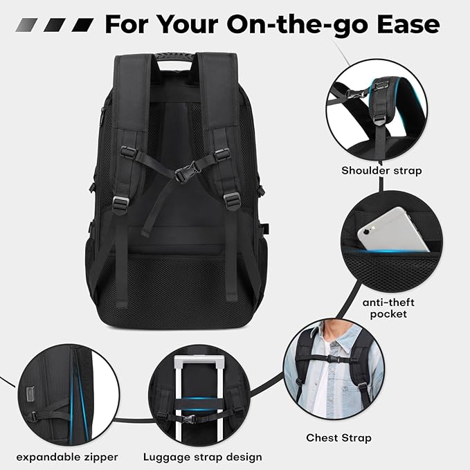 17.3 Inch gym backpack with shoe compartment, 50L Multiple Compartments - Image 5