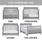 Oxford Baby Harper 4-in-1 Convertible Crib, Dove Gray - Image 3