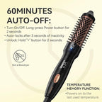 Thermal Brush, MINI & Tiny 1 Inch Ionic Heated Round Brush for Smooth Style, Tourmaline Ceramic Cepillo para Pelo for Short to Medium Hair, Adjustable Temperature, Dual Voltage, Compact-Size