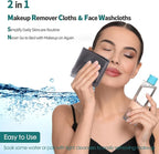 Wash Cloths 12 Pack, Reusable Makeup Eraser Towel, 13x13 inch Large Washcloths for Face and Body, Super Soft and Skin Friendly Face Towel on Sensitive Skin, Easy to Rinse Grey Facial Cleaning Cloths