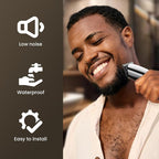 SHPAVVER Beard Trimmer for Men: Professional Barber Hair Clippers - 12-in-1 Cordless Grooming Kit - Waterproof Electric Razor with Turbo Speed & Precision Blades, Silver