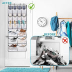 2 Packs Over the Door Shoe Organizer, 36 Large Mesh Pockets Hanging Shoe Boots - Image 5