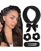Yanibest Heatless Curls Overnight, Soft Heatless Hair Curler to Sleep in, No Heat Ribbon Wrap, Heatless Curling Set for Long Short Hair with Hair Scrunchies and Clip