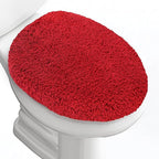 Microfiber Elongated Toilet Seat Cover 19.5"x 15" Machine Washable Solid Toilet by Baahrnom