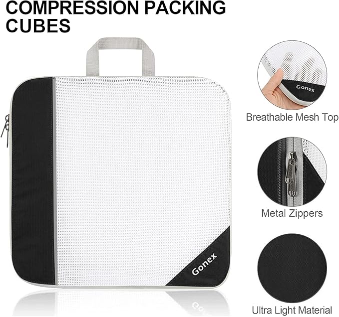 Compression Packing Cubes, Gonex Extensible Storage Mesh Bags Organizers - Image 4
