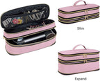 Hair Dryer Travel Carrying Case, Curling Iron Storage Bag, Slim Expandable Handheld Dual-Layer Travel Storage Bag for Dryer/Hair Tool Organizer/Style Organizer