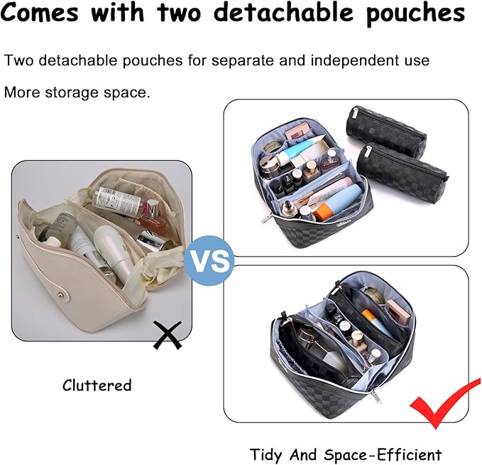 BOYATU Travel Makeup Bag Organizer Cosmetic Bag: 3 Pcs Set Make up Bags - Image 6