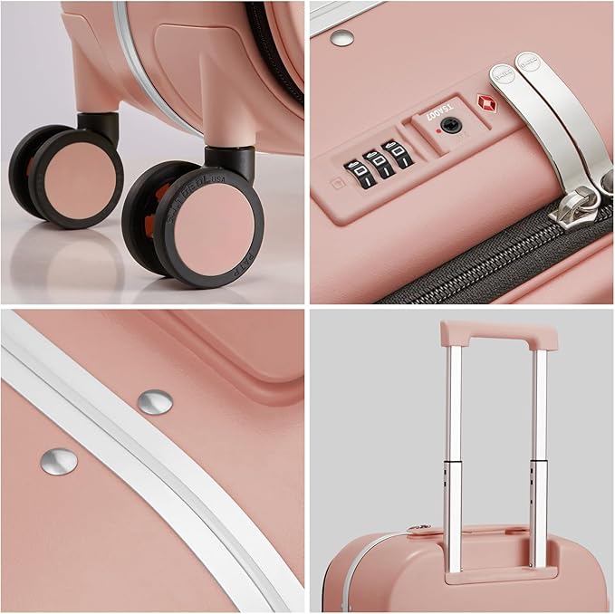 mixi Carry On Luggage, Travel Rolling Luggage Aluminum Frame PC Hardside - Image 5