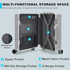 AnyZip Carry On Luggage PC+ABS Aluminum Frame Zipperless Luggage Hard Shell - Image 2