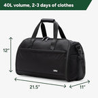 Halfday Convertible 2-in-1 Premium Garment Duffel Weekender Bag 40L | - Image 6