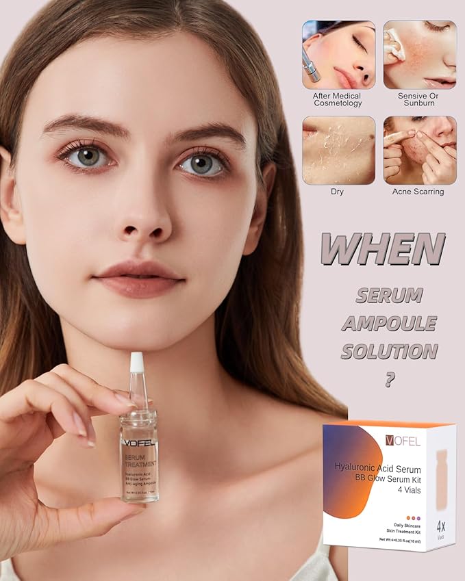 Hyaluronic Acid Serum for Microneedling Serum Ampoules for Face Serum 0.35 oz 4 Vials