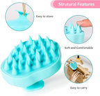 URTHEONE Hair Scalp Massager Shampoo Brush,Soft Silicone Hair Scrub Brush for Wet Dry Hair, Relax Scalp, Reduce Dandruff,Promote Hair Growth,Scalp Scrubber Hair Care Tools for Shower (Blue)