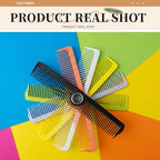 2Pcs Professional Barber Comb, Spinner Wide Tooth Hair Comb Anti Static Cutting Comb, Barbers Styling Curly Parting Set for Men and Women All Hair Types (Orange)